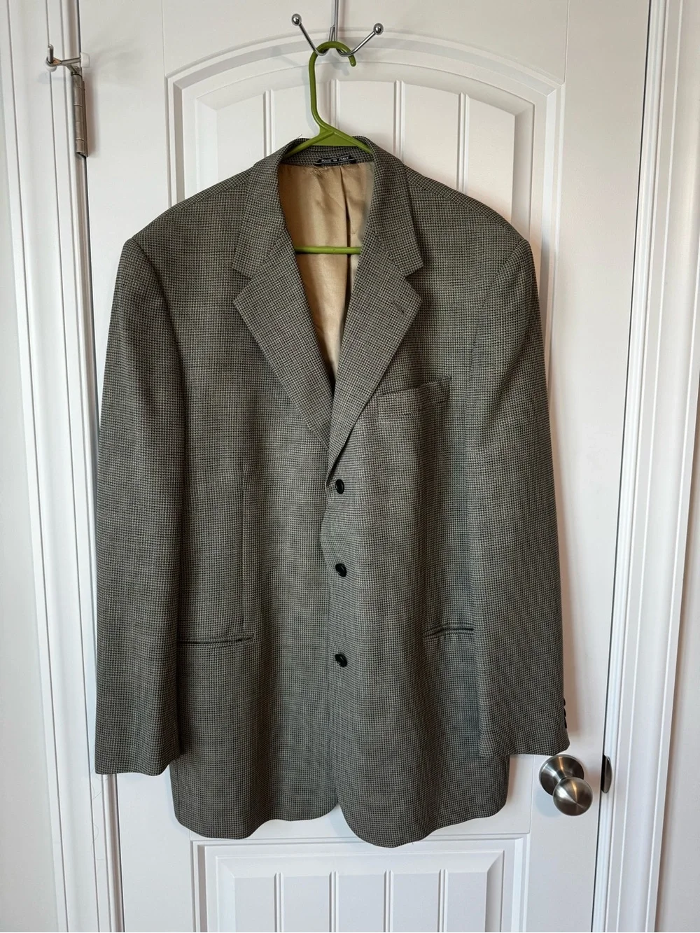 Made in Italy Vintage Wool Houndstooth Sport Coat — Brown